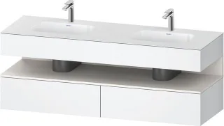 Duravit Qatego Einbauwaschtisch mit Konsolenwaschtischunterbau Weiß Matt 1600x550x600 mm - QA4797084 QA4797084180010