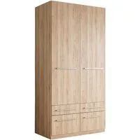 priess Kleiderschrank Schrank Garderobe Wäscheschrank Barcelona in 5 Breiten viel Stauraum, geräumige Schubkästen, mit Spiegel, MADE IN GERMANY