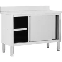 vidaXL Aktenschrank Arbeitsschrank mit Schiebetüren 120x50x(95-97) cm Edelstahl