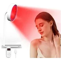 VIVIHEYDAY Infrarotlampe Rotlichtlampe, 850nm & 660nm Infrarotlampe mit Sockel, 40LEDs Rotlicht, Therapie mit Timer und Schwanenhalsverstellung, Rotlichtlampe Therapie für Heim (Lampe ohne Heizfunktion)