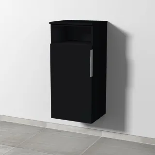 Sanipa 3way Mittelschrank mit 1 Tür und 1 offenem Fach, Schwarz-Matt, UF13408 UF13408