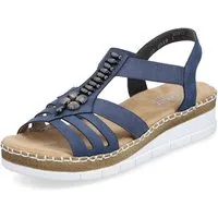 Rieker Riemchensandale, Sommerschuh, Sandalette, Keilabsatz, mit modischen Schmuckelementen