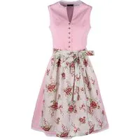 Ramona Lippert Dirndl Dirndl Antonia Damen Rosa mit floraler Schürze 60 cm