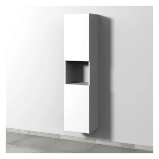 Sanipa 3way Hochschrank mit 2 Türen und 1 offenem Fach, Weiß-Soft SM11643