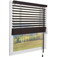 Sol Royal Jalousie Holzjalousie SolDecor JH3 Jalousie aus Holz in, 40x130cm, Dunkelbraun, Tür- und Fensterjalousie Holz Blickschutz 3,5 cm breite Lamellen