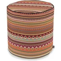 H.O.C.K. Sitzhocker H.O.C.K. Berto Outdoor Pouf Hocker rund mit Keder ø45x45cm terra boho, Hocker, Sitzhocker, Pouf Hocker, Barhocker - wetterfest, vielseitig