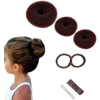 FELIXLEO Haarclip Donut Hair Bun Maker Set Dutt Maker für Mädchen Frauen braun, 3-tlg.