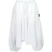 Guru-Shop Relaxhose Aladinhose, Pluderhose, Shorts 7/8 Länge - weiß Ethno Style, alternative Bekleidung