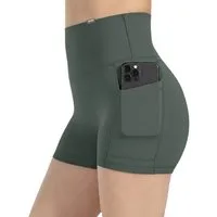 Smilodox Shorts Lissa, High Waist Radlerhose mit seitlichen Eingrifftaschen, elastisch Figurformender Bund, enganliegend, Training Alltag Fitness Yoga