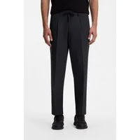 BOSS GREEN Webhose T Convert-Pleat mit Zugbund und Markenlabel Bundfaltenhose Anzughose Stretchhose