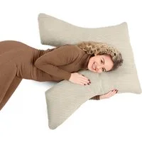 Amilian Schlafkissen - Lesekissen für Bett und Sofa - Seitenschläferkissen - Stillkissen, Seitenschläfer, Rückenlage, Schlafkissen für Seitenlage, Kissen mit Füllung und abnehmbarem Bezug - Stillhilfe