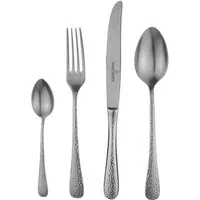 Picard & Wielpütz Solingen Besteck-Set Mia Vintage (30-tlg), 6 Personen, Chromnickelstahl 18/10, Hammerschlag-Optik, stonewashed