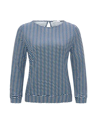 Opus - Printshirt - Susta blau/braun - Gr. - 38