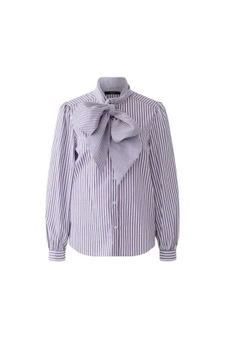 Oui - Schluppenbluse white violett - Gr. - 38