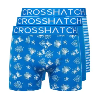 Crosshatch - "Hovland" Boxershorts für Herren (3er-Pack) (Directoire Blau)