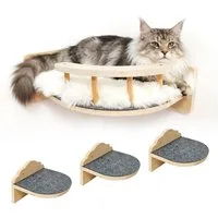 SEHAUSEU Katzen-Kletterwand Katzenmöbe 4 tlg. Katzenbett