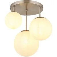 NOWA Deckenleuchte KOP, ohne Leuchtmittel, Deckenlampe, Glaskugel opal, alabaster Optik, Wohnzimmer, Esszimmer