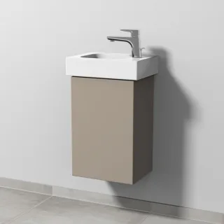 Sanipa 3way Waschtischunterbau zu Geberit iCon Waschtisch mit 1 Tür, Sandgrau-Matt SF65767