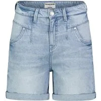 Fresh Made Jeansbermudas Damen Denim Shorts mit Teilungsnähten Stretchjeans, 5-Pocket-Form