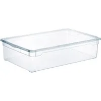 ROTHO Aufbewahrungsbox CLEAR, 30 Liter, Transparent, Kunststoff, verschließbarer Deckel, stapelbar