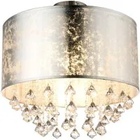 GLOBO LIGHTING LED Deckenleuchte, Leuchtmittel inklusive, Warmweiß, Kristall Deckenleuchte gold Esszimmer LED Deckenlampe