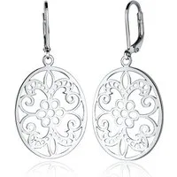Elli Paar Ohrhänger Ornament Blume Orientalisch Oval Schmuck Geschenk 925 Silber
