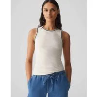 OPUS Tanktop ILESSO EMBROIDERED aus Jersey weicher Griff mit feiner Rippe und breiten Trägern