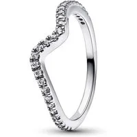 Pandora Silberring 192539C01, Damenring Funkelnde Welle Silber