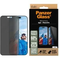 PanzerGlass Displayschutzglas Privacy Screen Protection für Apple iPhone 16 Pro, Displayschutzfolie, Schutzfolie, Bildschirmschutz, kratz- & stoßfest