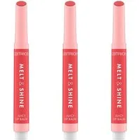 Catrice Lippenbalsam MELT & SHINE JUICY LIP BALM, 3-tlg., zartschmelzender Lippenbalsam für voller aussehende Lippen