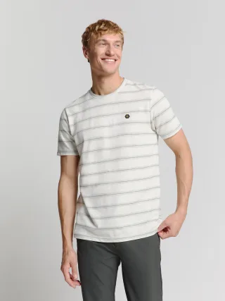 No Excess - T-Shirt Crewneck Jacquard Stripe offwhite - Gr. - M