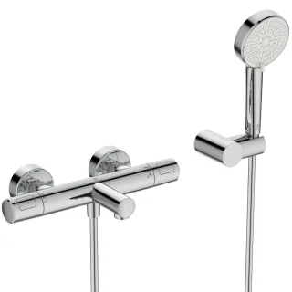 Ideal Standard Badearmatur Ceratherm T25 N mit Handbrause-Set Chrom, A8556AA A8556AA