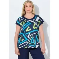 Ulla Popken T-Shirt T-Shirt grafischer Druck Oversized Rundhals