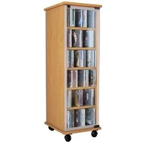 VCM Standregal Holz CD DVD Stand Regal Schrank Valenza Glastür, 1-tlg., 98x31x35cm BluRay Schrank
