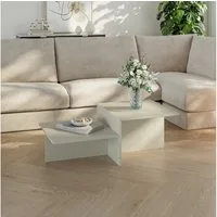en.casa Couchtisch, »Taniena« mit doppelter Tischplatte eckig 100x55x35 cm Sandfarben