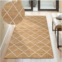 HANSE Home Teppich Kunu Juteteppich, rechteckig, Höhe: 10 mm, Naturfasern, Jute mit Baumwolle, Wohnzimmer, Diele, Flur, Boho, Skandi