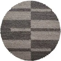 Carpettex Hochflor-Teppich Kariert Design, Rund, Höhe: 30 mm, Teppich Kariert Design Teppich im modern Stil Teppich Wohnzimmer