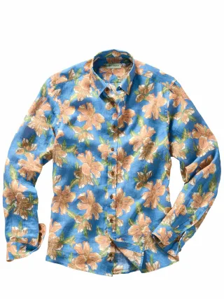 Mey & Edlich Herren Lebenslust-Hemd Blau 100 % Leinen