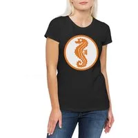Urban Backwoods Print-Shirt Schwimmabzeichen Damen T-Shirt Sea Horse Seepferdchen Seahorse (1-tlg) Abzeichen Schwimmlehrer Swimming Teacher