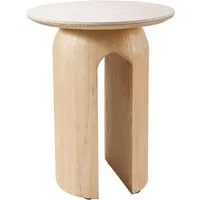 homsy by Ana Johnson Beistelltisch Laysy, Holzdesign aus Esche, U-Form, Keramik Tischplatte, Breite 45 cm