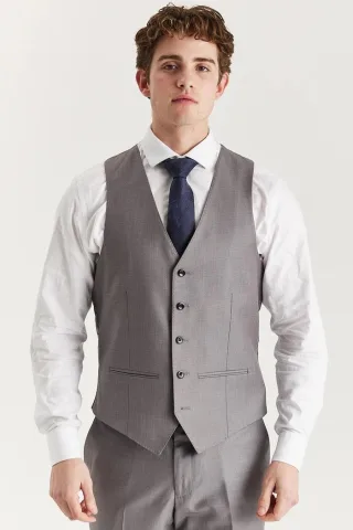 Graue, maßgeschneiderte Weste für Herren, elegante, formelle Weste