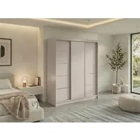 MKS MÖBEL Schiebetürenschrank MACEDONIA 180 (Modern Kleiderschrank, Schiebetürenschrank mit Schubladen) Kleiderschrank 180 cm mit Schubladen, zwei Kleiderbügel