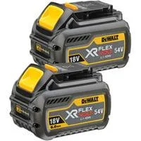 XR FLEXVOLT Akku-Starterkit DCB546T2, 54Volt gelb/schwarz, 2 Stück, 54Volt 2Ah oder 18Volt 6Ah