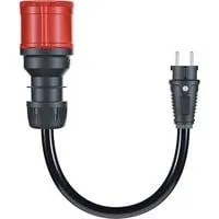 Adapter für Gemini flex 22 kW, CEE rot Drehstrom 32A > Haushaltssteckdose schwarz, 30cm