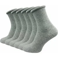 GAWILO Diabetikersocken für Damen mit Rollrand - Ohne drückende Naht & ohne Gummidruck (6 Paar) Venensocken aus atmungsaktiver Baumwolle - in schwarz & bunt