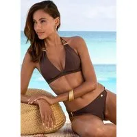 JETTE Triangel-Bikini Giulia mit goldfarbener Glanzbeschichtung und Accessoires