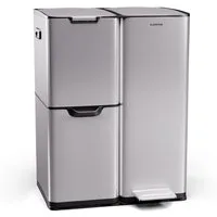 Klarstein Mülltrennsystem Tiyo, Mülleimer 3 Fach Treteimer Trash Bin 60L