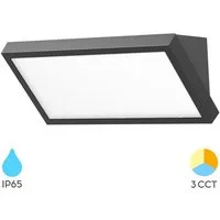 Braytron LED Wandleuchte LED Strahler Außen 20W, 2000 Lumen 3CCT Dunkelgrau, LED fest integriert, Neutralweiß, Kaltweiß, Warmweiß, Energieeffizient, Flimmerfrei, Langlebig, Spritzwassergeschützt, 3CCT