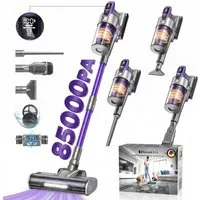 Redkey Hand-und Stielstaubsauger 2026 AkkuStaubsauger 85000Pa/500W/100 Akku-Hand-und Stielstaubsauger, 500 W, mit Beutel, Ultraleiser, kabelloser Stabstaubsauger mit intelligentem Display