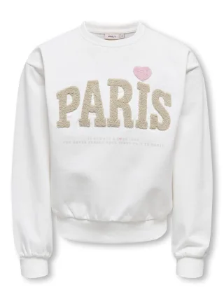 KIDS ONLY - KOGNAOMIE LS BOXY O-NECK PRINTED SWT Cloud Dancer - Gr. - 140
